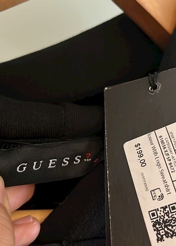 Guess Siyah Kapüşonlu Çiçek Baskılı Sweatshirt - Görsel 6