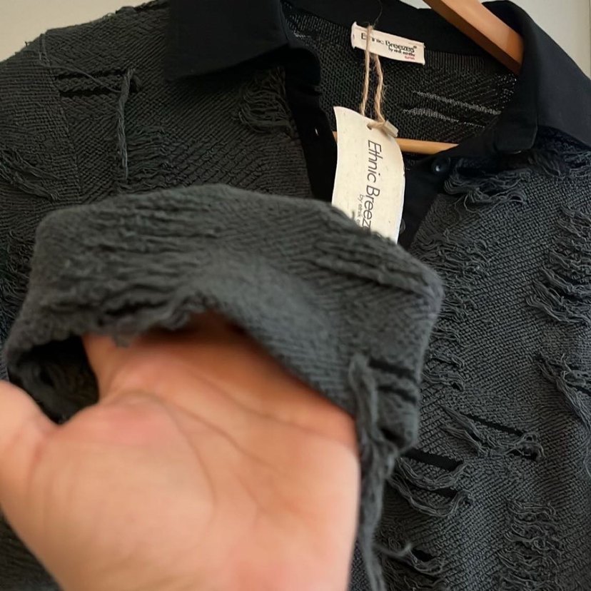 Tasarım sökük efektli elbise - Görsel 4