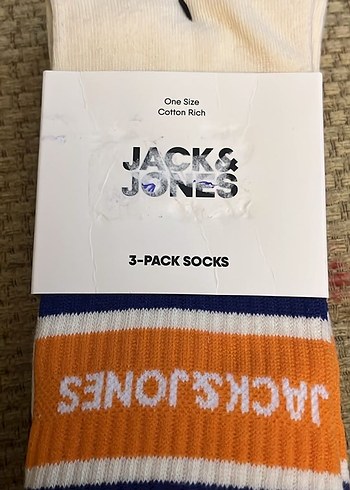 Jack & Jones Baskılı Beyaz Erkek Çorap 3'lü - Görsel 3