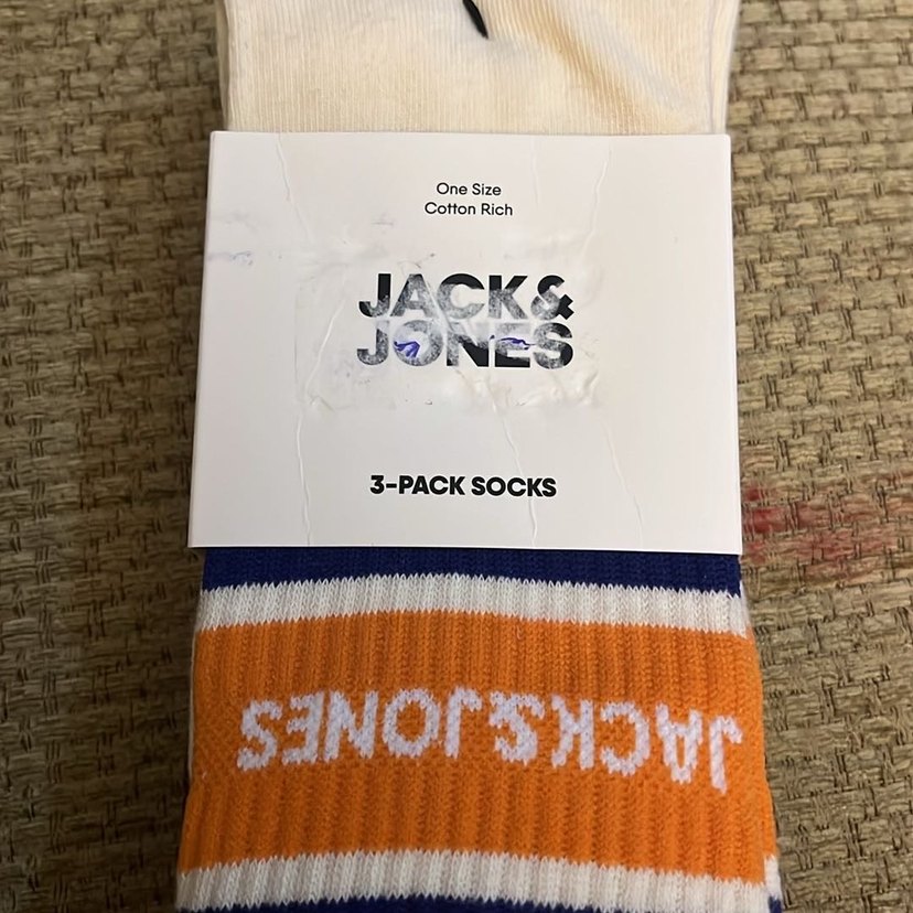 Jack & Jones Baskılı Beyaz Erkek Çorap 3'lü - Görsel 3