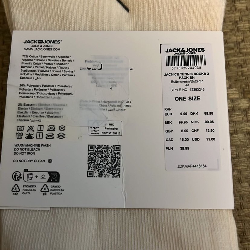 Jack & Jones Baskılı Beyaz Erkek Çorap 3'lü - Görsel 5