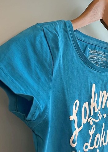 Mavi Baskılı Kısa Kollu Kadın Tişört - Görsel 4