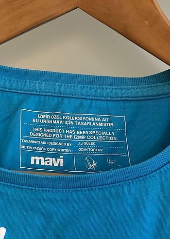 Mavi Baskılı Kısa Kollu Kadın Tişört - Görsel 2