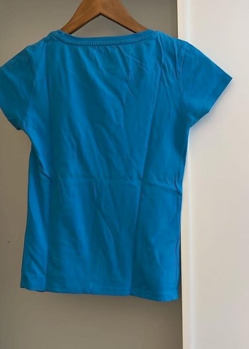 Mavi Baskılı Kısa Kollu Kadın Tişört - Görsel 5