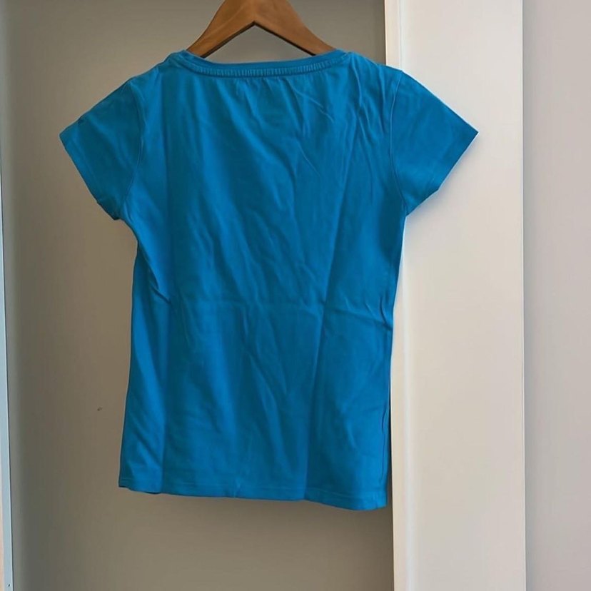 Mavi Baskılı Kısa Kollu Kadın Tişört - Görsel 5