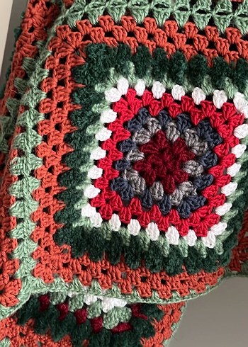 Renkli Örgü motifli Kadın Hırka - Görsel 8