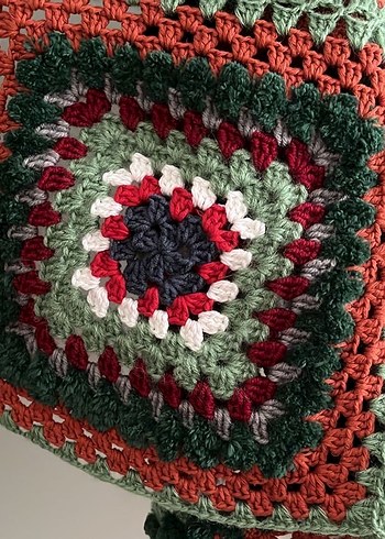 Renkli Örgü motifli Kadın Hırka - Görsel 7