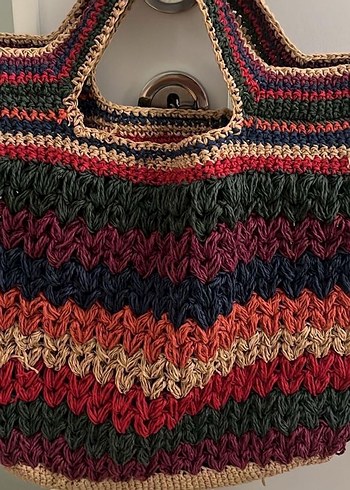 Günün indirimi Bohem Çok Renkli Örgü Kadın Çanta - Görsel 2