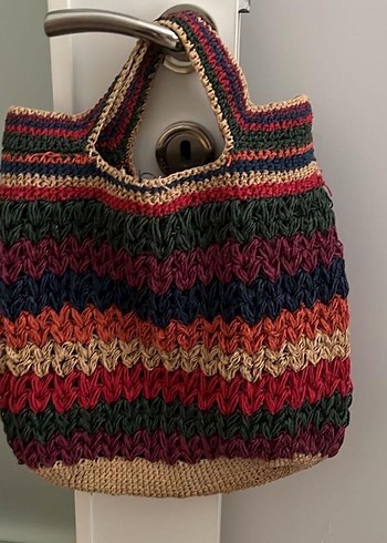 Günün indirimi Bohem Çok Renkli Örgü Kadın Çanta - Görsel 3