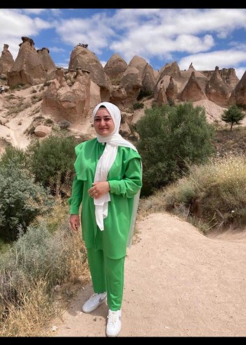 Diğer Drapeli Yeşil Kadın Takım Elbise