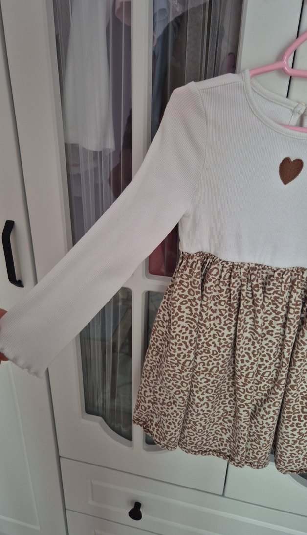 Kız Çocuk Uzun Kollu Pamuklu Elbise - Görsel 3