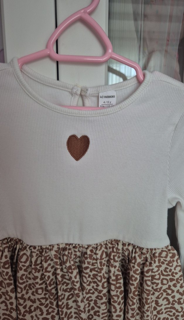 Kız Çocuk Uzun Kollu Pamuklu Elbise - Görsel 2