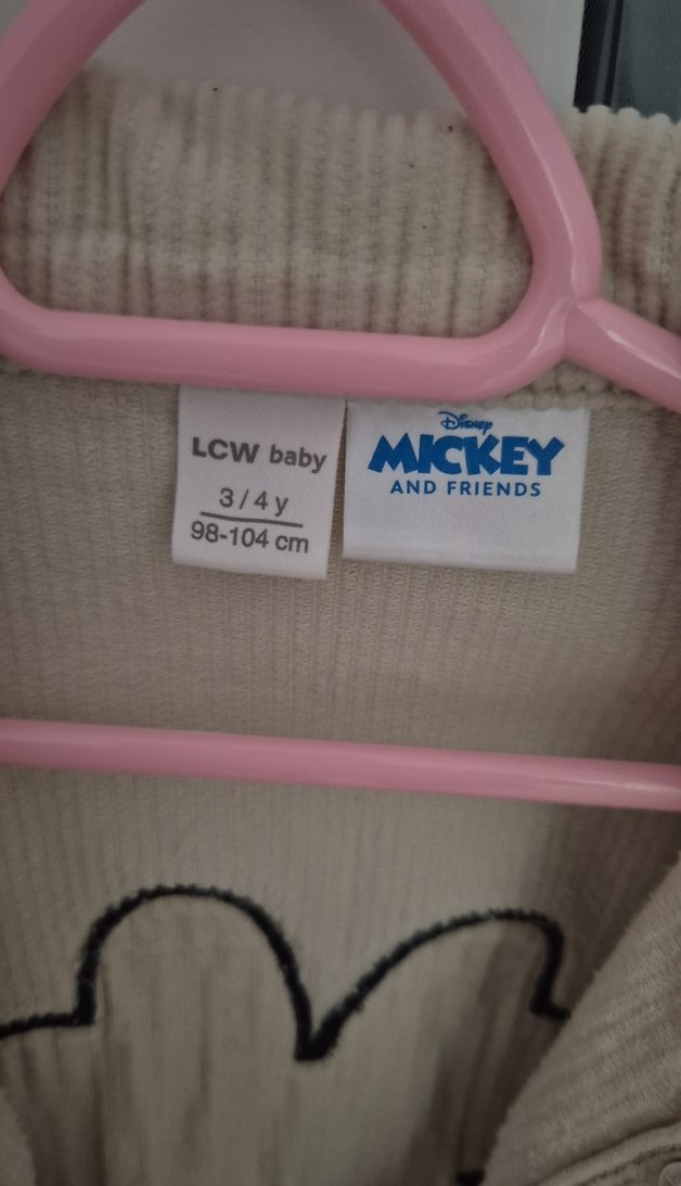 Bej Kız Çocuk Kot Ceket Düğmeli - Görsel 3