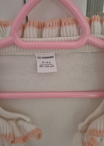 Beyaz Triko Kız Bolero Fırfırlı Yaka - Görsel 3