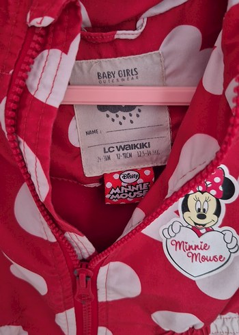 Kız Çocuk Kapüşonlu Kırmızı Baskılı Yağmurluk - Görsel 2