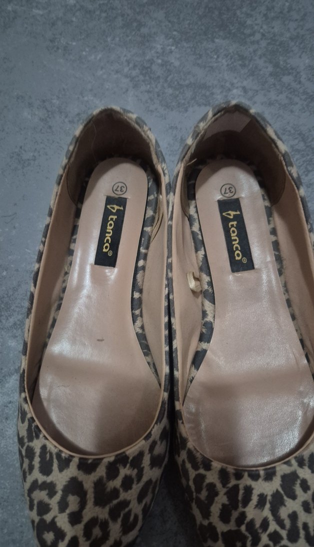 Leopar Desenli Kahverengi Kadın Babet - Görsel 2