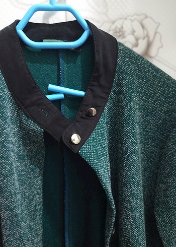 Gri Kadın Uzun Düğmeli Kaban - Görsel 3