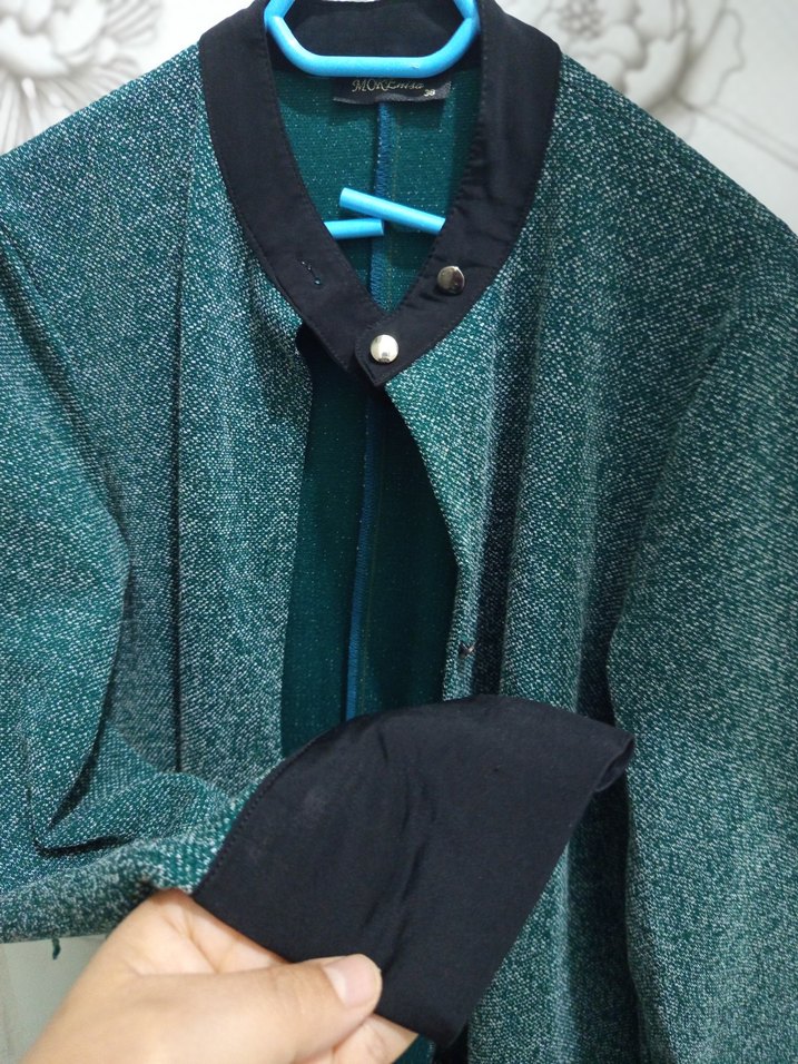 Gri Kadın Uzun Düğmeli Kaban - Görsel 5