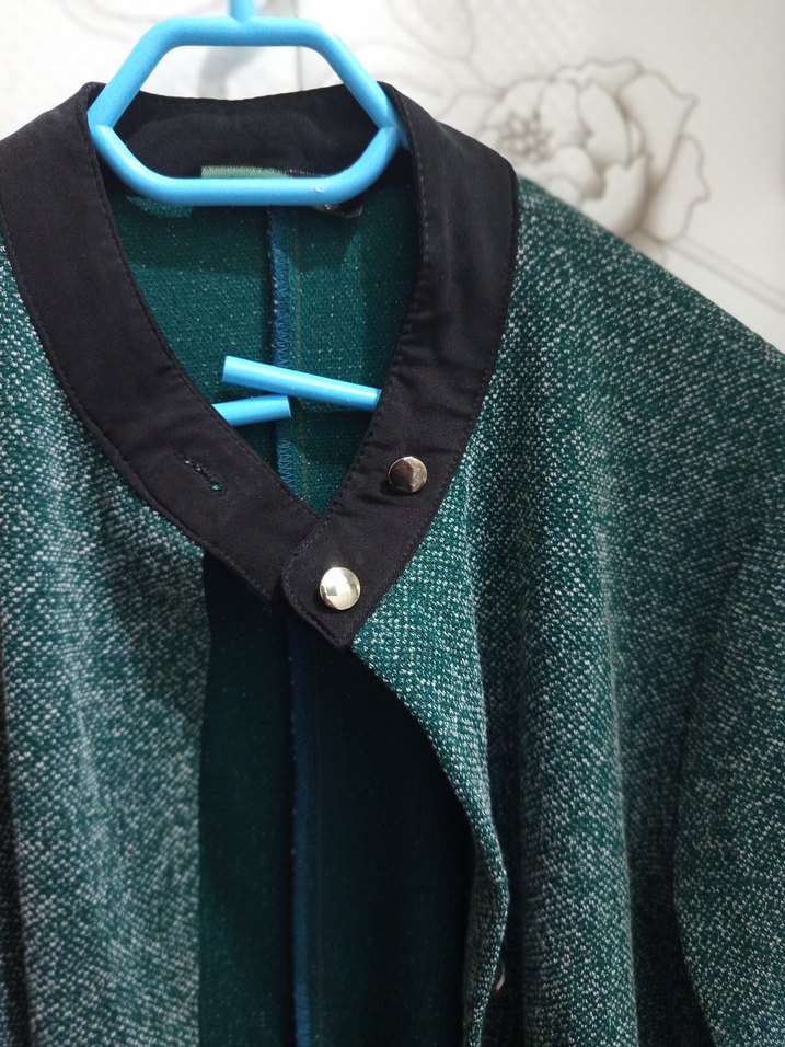 Gri Kadın Uzun Düğmeli Kaban - Görsel 3