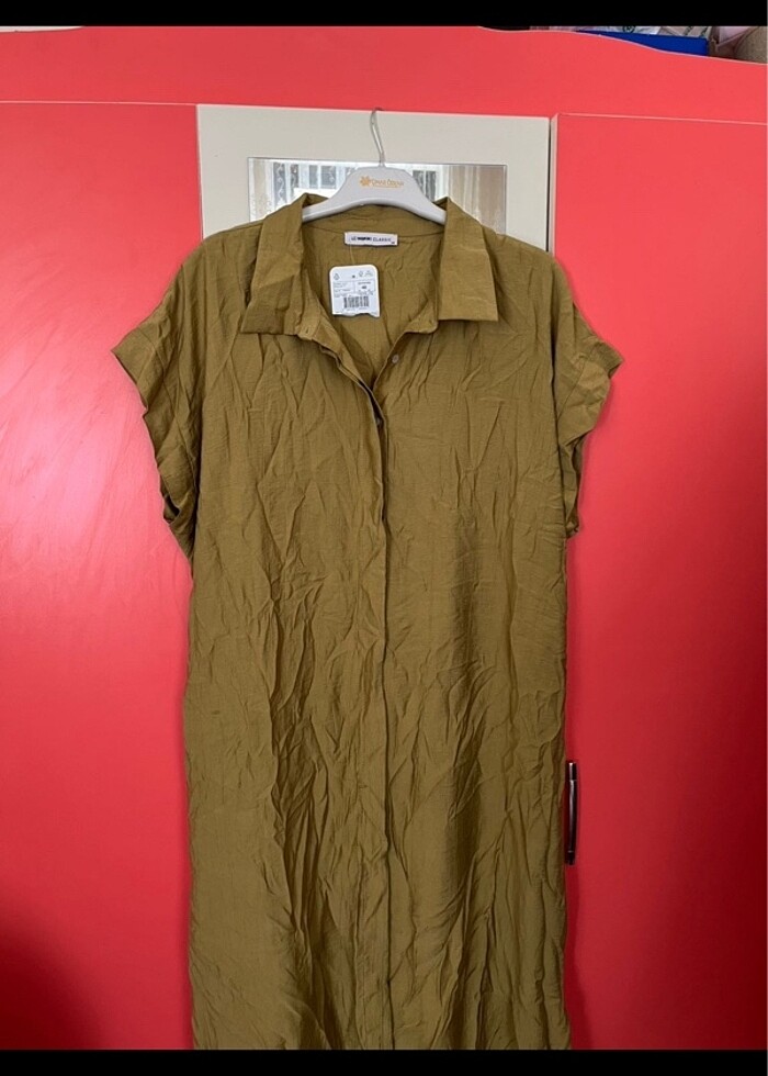 Oversize Gömlek Elbise - Görsel 2