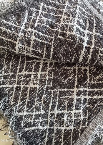 Merinos Gri Modern Desenli kanepe örtüsü 2adet