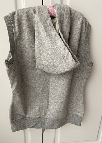 Kızlar için Gri Fermuarlı Yelek - Görsel 2