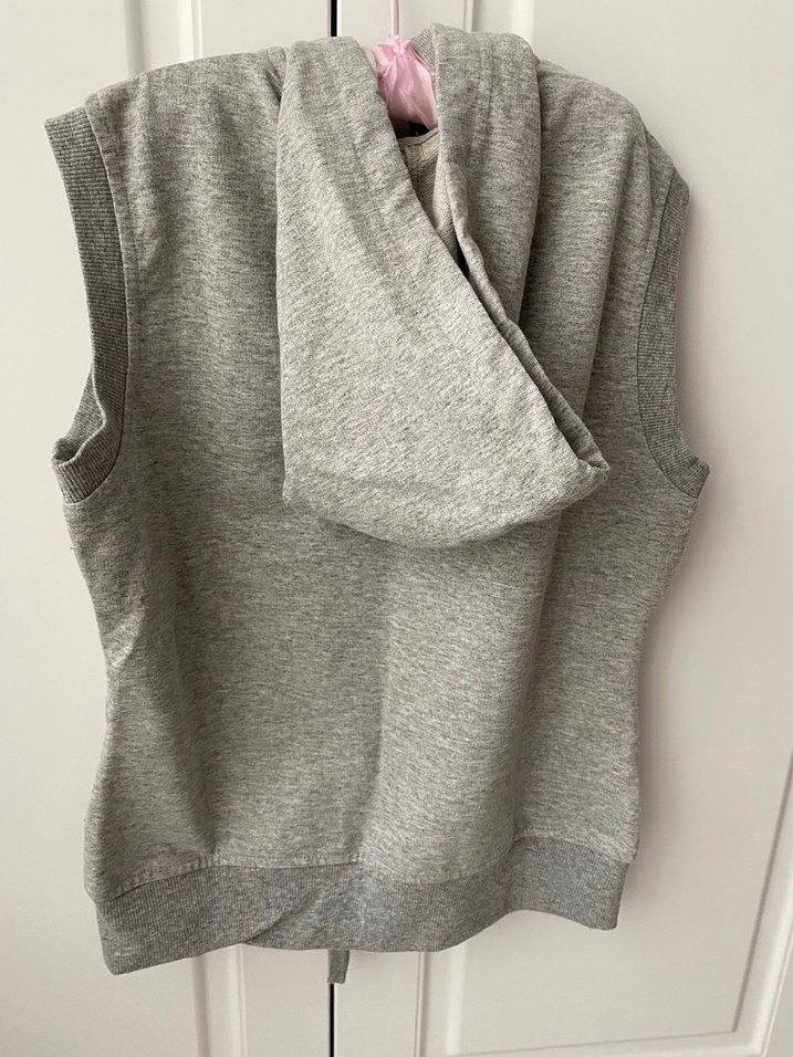 Kızlar için Gri Fermuarlı Yelek - Görsel 2