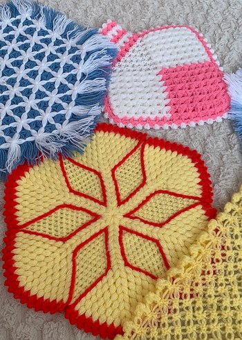 Renkli El Örgüsü Banyo Süngeri Seti - Görsel 2