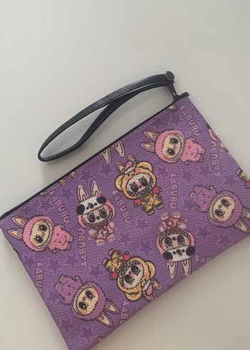 Mor Baskılı Çocuk Clutch Cüzdan