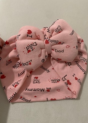 Pembe Pamuklu Çocuk Fiyonklu Bere