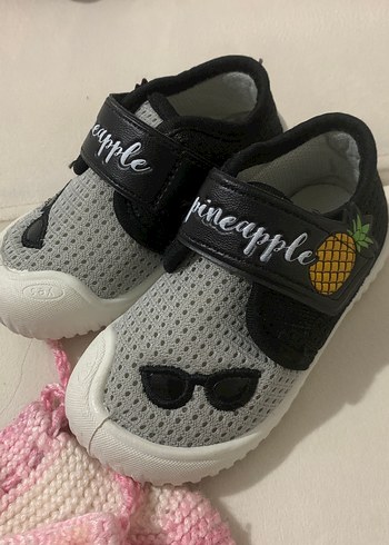 LC Waikiki Kız Bebek Triko Patik Seti Pembe ve Gri