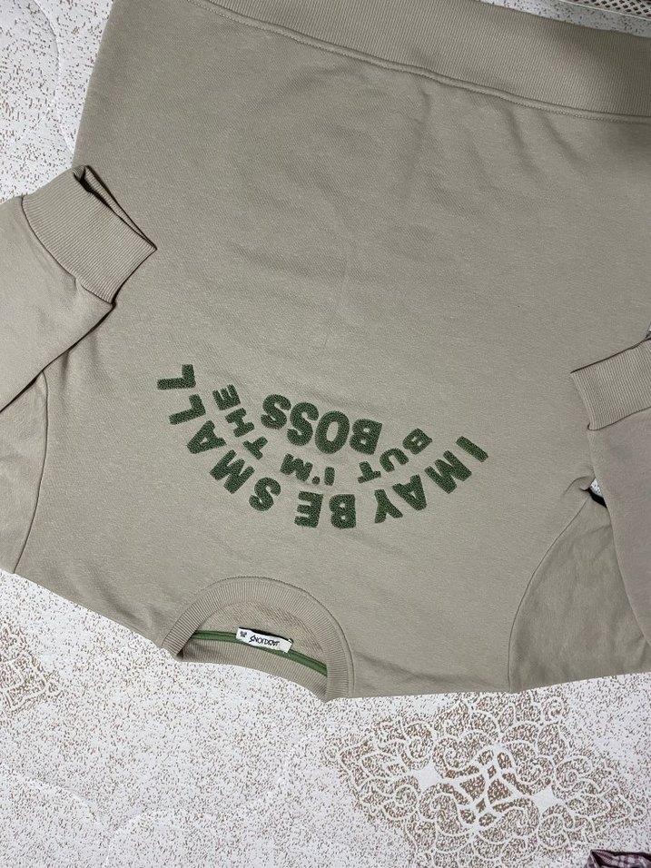 çocuk Bej Pamuklu Fermuarlı Sweatshirt - Görsel 4