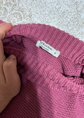 Bordo Boğazlı Örgü Kadın Kazak - Görsel 5