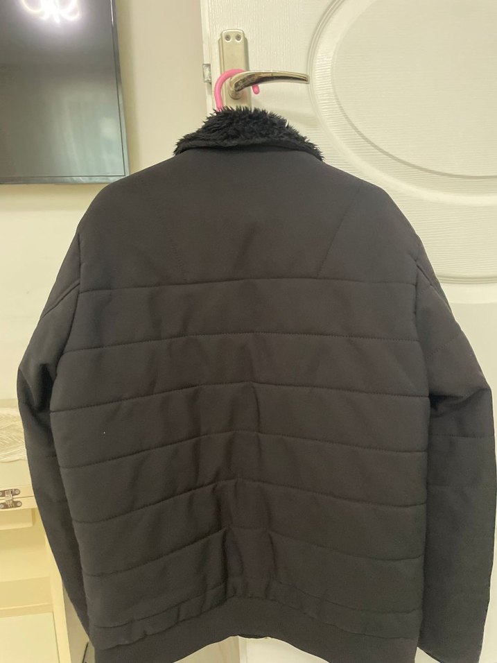 Kürklü Siyah erkek Mont - Görsel 3