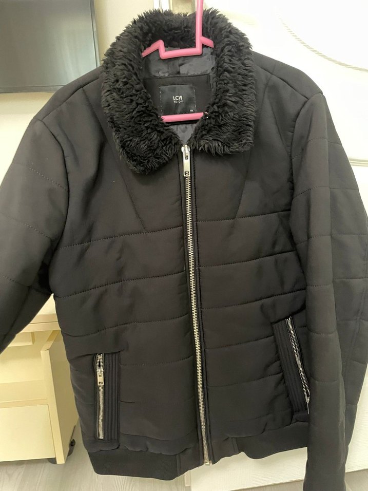 Kürklü Siyah erkek Mont - Görsel 2