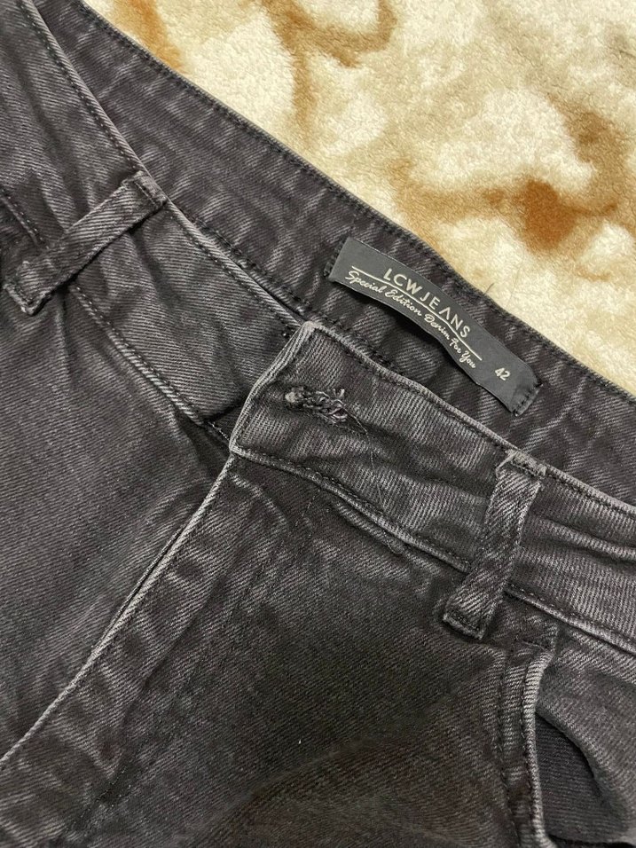 fime siyahi Kadın Kot Pantolon - Görsel 3