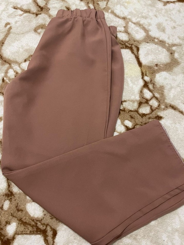 Bej Kadın Rahat Kesim Kumaş Pantolon - Görsel 2