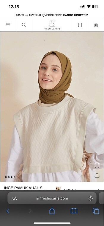 Fresh Scarfs İnce Pamuk Vual Şal Toprak Rengi