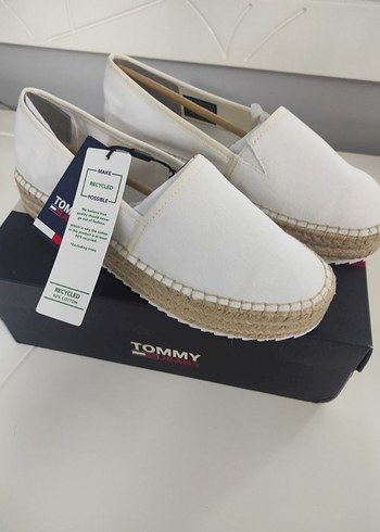 40 Beden Tommy Hilfiger Beyaz Kadın Dolgu Topuk Espadril