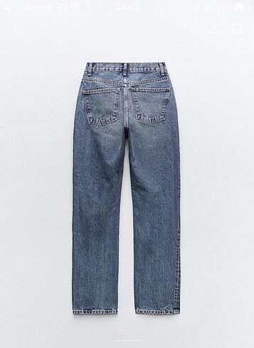 32 Beden lacivert Renk Zara- Hıgh Rıse Staight fit trf jean