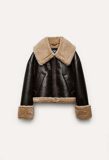 Zara kürklü biker ceket
