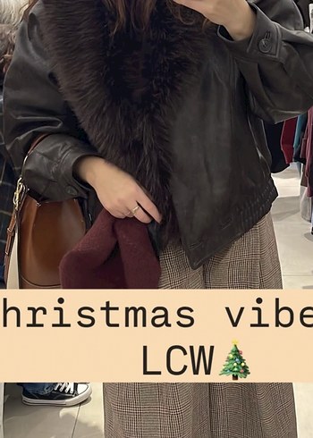 Bershka Kahverengi Kürklü Deri  Ceket - Görsel 7