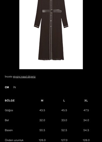 Zara Kahverengi kemerli Uzun plise Elbise - Görsel 4
