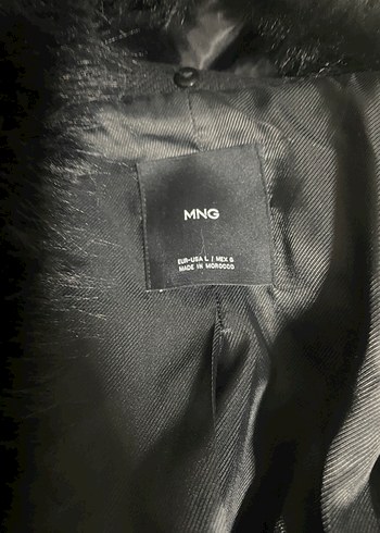Mango monteco /Siyah Kürklü yün Kaban - Görsel 8