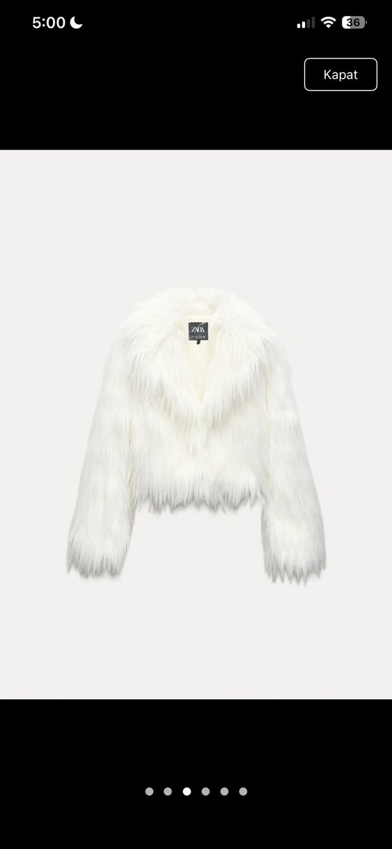 ZARA Beyaz  Kürk Detaylı Mont - Görsel 4