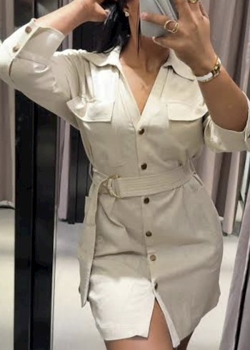 Zara  Keten Elbise - Görsel 2