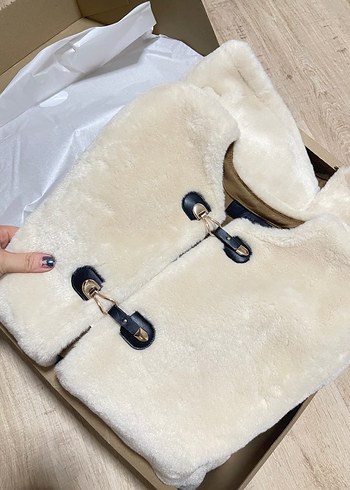 ZARABeyaz Kıürk mont - Görsel 5