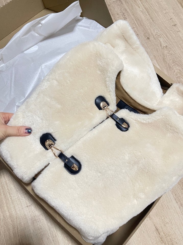 ZARABeyaz Kıürk mont - Görsel 5