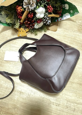 Zara Kahverengi Deri Kadın Çanta - Görsel 2