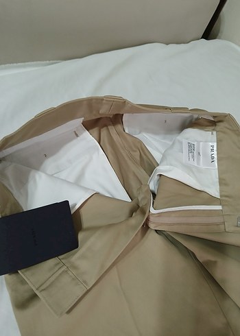46 Beden camel Renk PRADA MİLANO ORJİNAL KANVAS PANTOLON